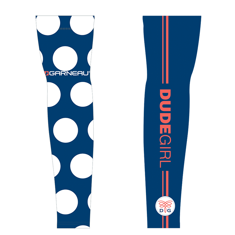 The Dots Cycling Arm Warmers - Navy/Melon