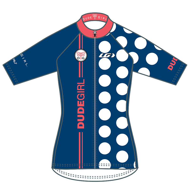 The Dots Cycling Jersey - Navy/Melon