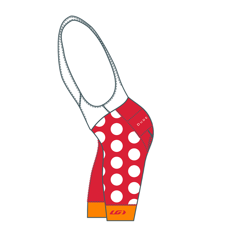 The Dots Cycling Bibs - Red Hot/Tang