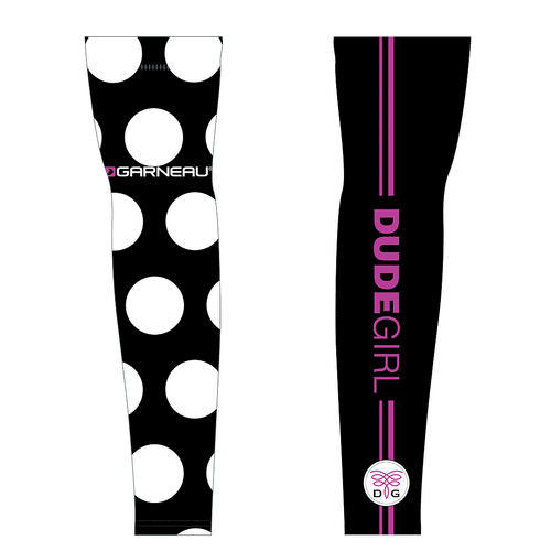 The Dots Cycling Arm Warmers - Black/Wild Orchid