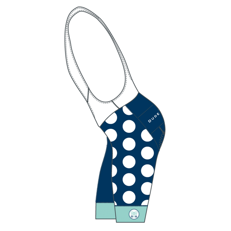 The Dots Cycling Bibs - Navy/Mediterranean