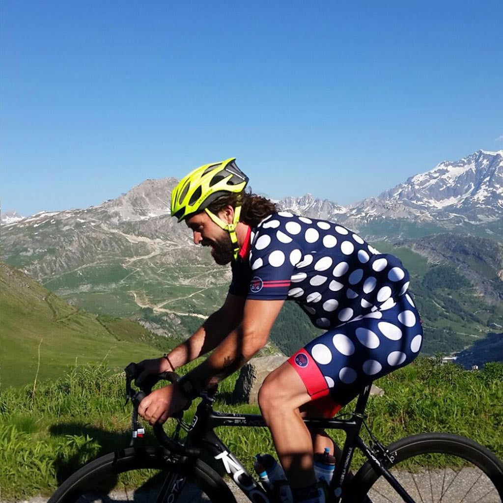 Men's Dots Cycling Jersey - Navy/Melon