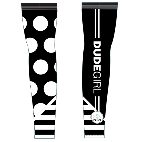 Dots/Stripes Cycling Arm Warmers (Black)