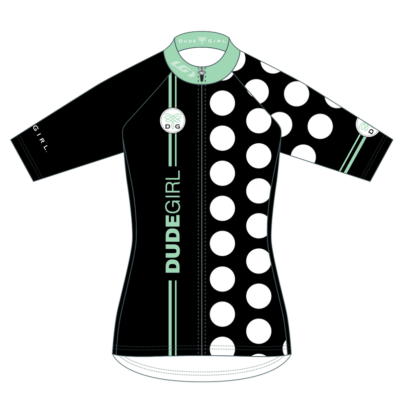 The Dots Cycling Jerseys - Black/Seaglass