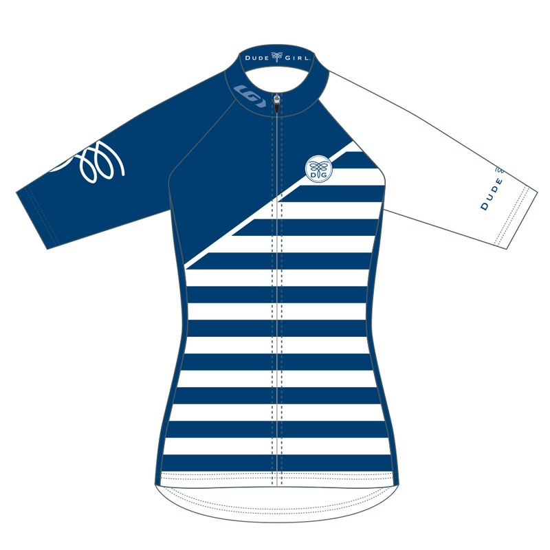 French Stripes Cycling Jersey - Marine (navy)