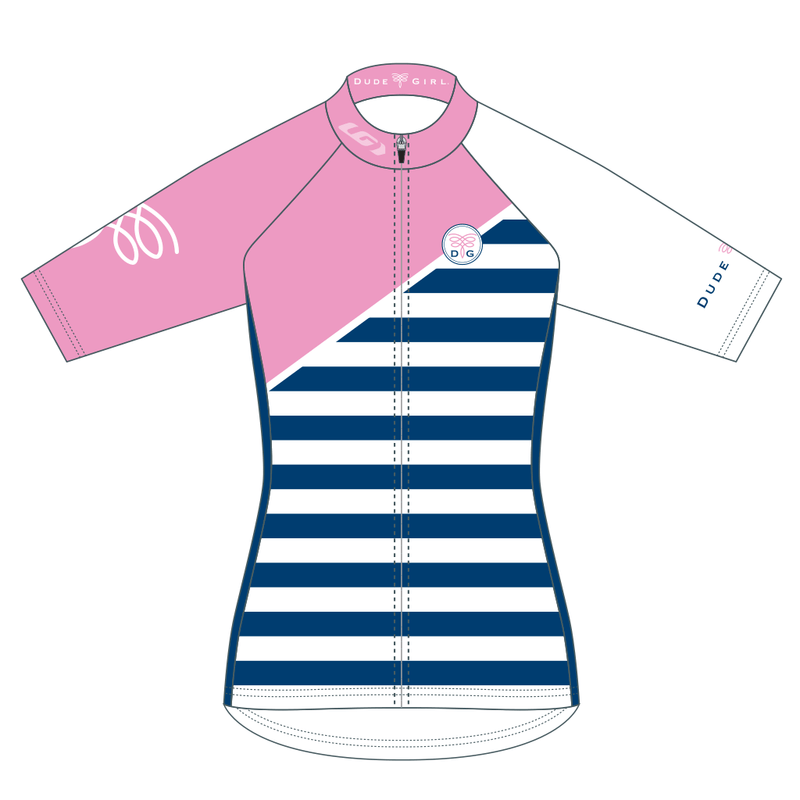 French Stripes Cycling Jersey - Pedal Pink